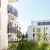 Residential area with apartment buildings in the city, Europe