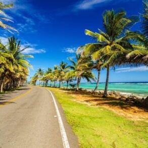 The highway and coast in Puerto Rico
