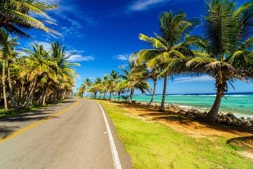 The highway and coast in Puerto Rico
